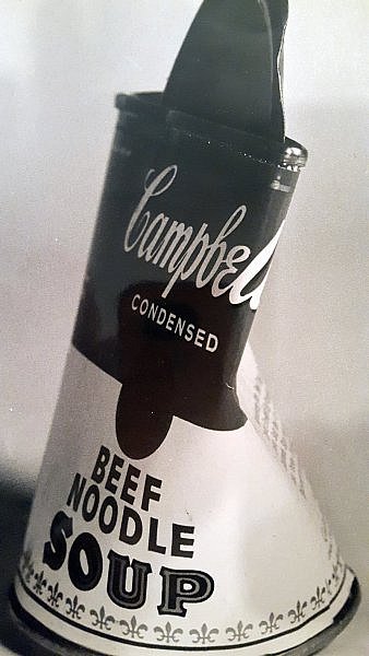 Photo inspiration for Andy Warhol Crushed Campbell's Soup Can painting 1962 (photo taken by Sheila Scarborough at Warhol Museum)